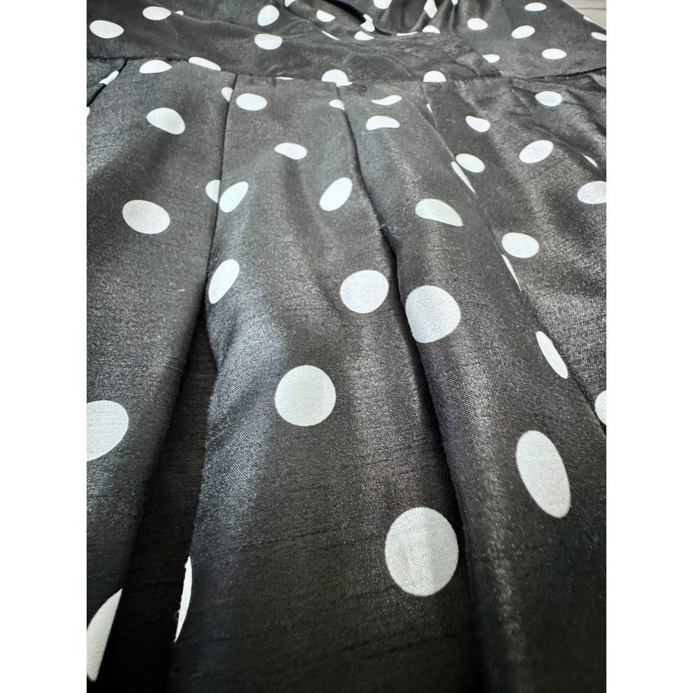 Jessica Howard Polka Dot Dress Sleeveless Fit & Flare Black White Size 10 - Picture 9 of 11